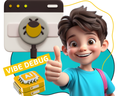 Тестирование & Vibe Debug. Охотники за багами - КИБЕРшкола программирования для детей, компьютерные курсы для школьников, начинающих и подростков - KIBERone г. Челябинск