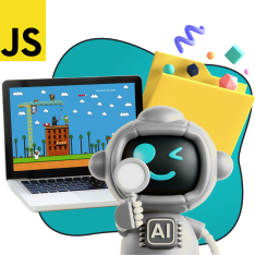 Язык программирования JavaScript + AI. Проектное обучение + геймификация + AI-помощники - КИБЕРшкола программирования для детей, компьютерные курсы для школьников, начинающих и подростков - KIBERone г. Челябинск